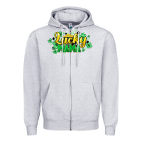 Heather Grey Lucky mama mother's day Zipper Hoodie - HowdyJamesFarm
