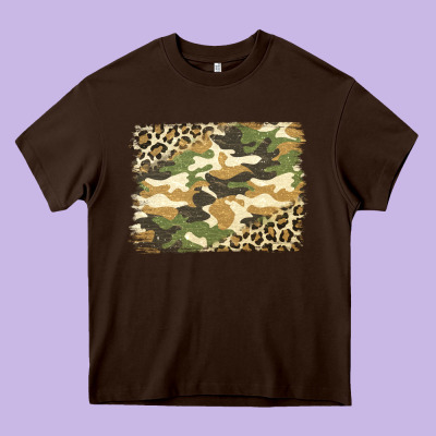 Leopard Camo Pattern Background Heavy Core Tee Designed By Jasminsmagicworld