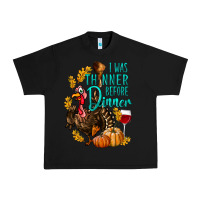 Black I Was Thinner Before Dinner Turkey Thanksgiving Urban Heavy Tee - LillyAllenDesigns