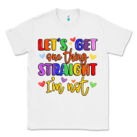 White celebrate pride with colorful text Classic Tee - LillyAllenDesigns