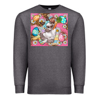 Charcoal Heather Easter Bunny And Egg With Leopard Pattern Tumbler Premium Sweatshirt - BundleAndBundleShop