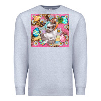 Heather Grey Easter Bunny And Egg With Leopard Pattern Tumbler Premium Sweatshirt - BundleAndBundleShop