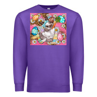 Purple Easter Bunny And Egg With Leopard Pattern Tumbler Premium Sweatshirt - BundleAndBundleShop