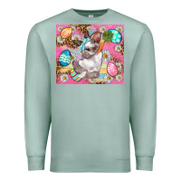 Seafoam Easter Bunny And Egg With Leopard Pattern Tumbler Premium Sweatshirt - BundleAndBundleShop