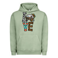 Pigment Oil Green love caravan Urban Hoodie - CowhideDigitalArt