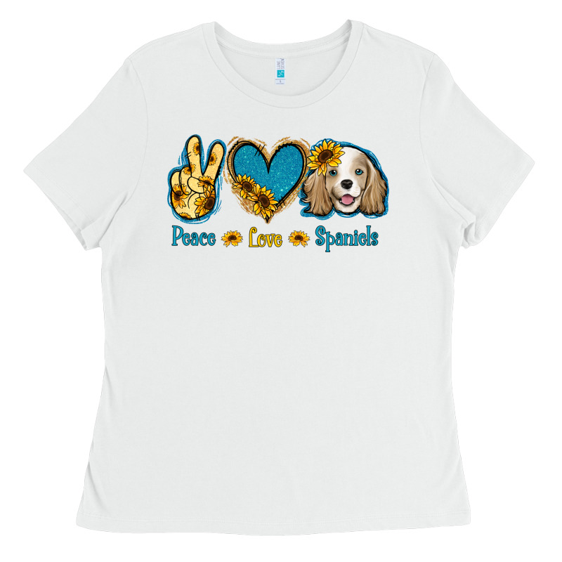 Peace Love Cocker Spaniel Ladies Tee by Jasminsmagicworld | Teevron