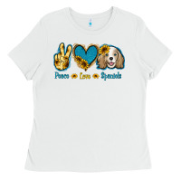 White Peace Love Cocker Spaniel Ladies Tee - Jasminsmagicworld