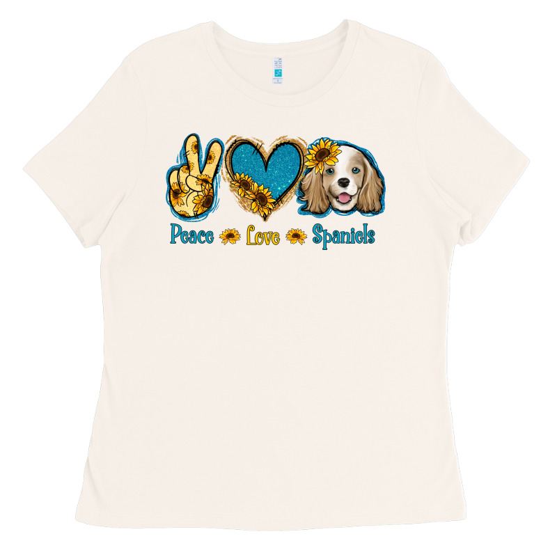 Peace Love Cocker Spaniel Ladies Tee by Jasminsmagicworld | Teevron