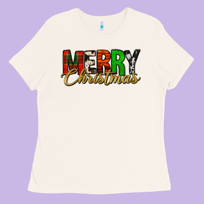 Merry Christmas Western Ladies Tee Designed By Jasminsmagicworld