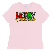 Bubblegum Pink merry christmas western Ladies Tee - Jasminsmagicworld