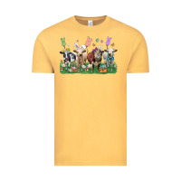 Vintage Mustard easter cow Vintage Tee - LillyAllenDesigns