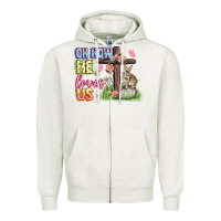 Oatmeal Heather Oh how he loves us Easter Day Zipper Hoodie - CowGirlArtShop