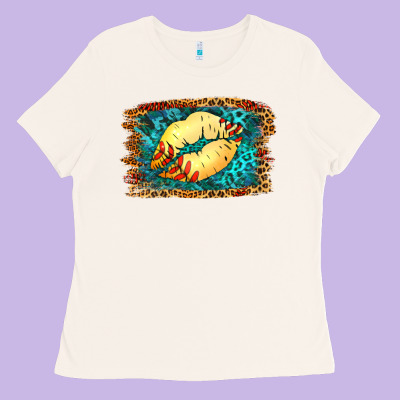 Softball Lips Ladies Tee Designed By Jasminsmagicworld