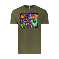 Vintage Olive bad witch vibes Vintage Tee - JahusDesignShop