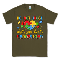 Army Green puzzle heart inclusivity message Classic Tee - LillyAllenDesigns