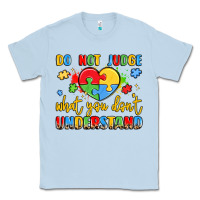 Dusty Blue puzzle heart inclusivity message Classic Tee - LillyAllenDesigns