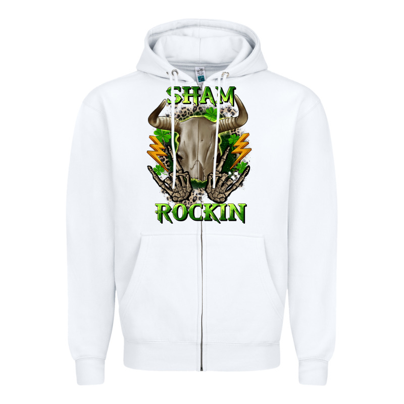 Sham Rockin St. Patrick's Day Zipper Hoodie by CowGirlArtShop | Teevron