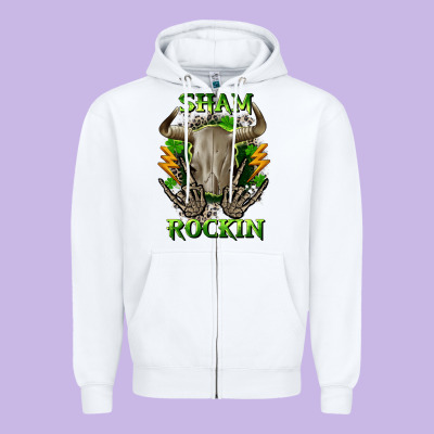 Sham Rockin St. Patrick's Day Zipper Hoodie Designed By Cowgirlartshop