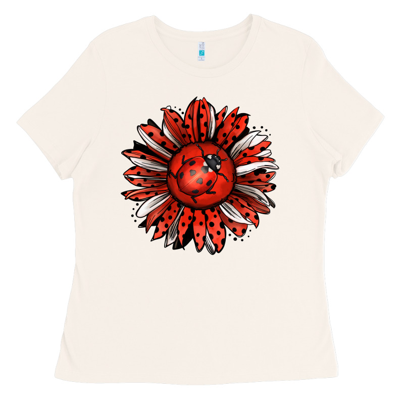 Ladybug Sunflower Ladies Tee by Jasminsmagicworld | Teevron