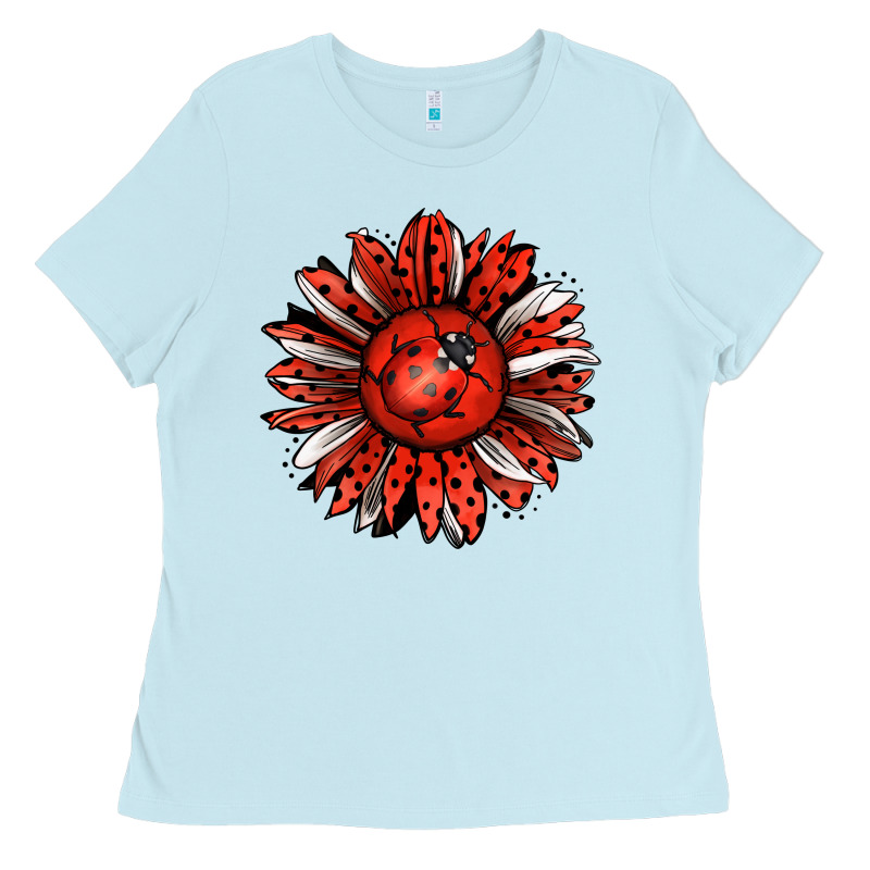 Ladybug Sunflower Ladies Tee by Jasminsmagicworld | Teevron