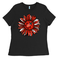 Black Ladybug Sunflower Ladies Tee - Jasminsmagicworld