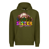 Army Green baseball sister Premium Hoodie - OliviaCreatesArt