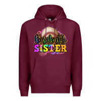 Burgundy baseball sister Premium Hoodie - OliviaCreatesArt