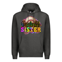 Charcoal Heather baseball sister Premium Hoodie - OliviaCreatesArt