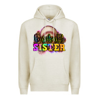 Oatmeal Heather baseball sister Premium Hoodie - OliviaCreatesArt