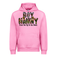 Fuchsia Pink boy nanny from son up to son down Urban Hoodie - CowhideDigitalArt