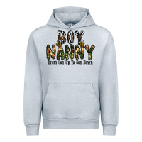 Heather Grey boy nanny from son up to son down Urban Hoodie - CowhideDigitalArt