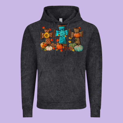Fall Tree Cross Vintage Hoodie Designed By Bundleandbundleshop