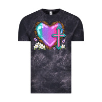 Cloud Black easter cross heart la Vintage Tee - LillyAllenDesigns