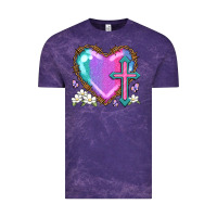 Cloud Purple easter cross heart la Vintage Tee - LillyAllenDesigns