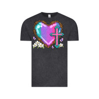 Vintage Black easter cross heart la Vintage Tee - LillyAllenDesigns