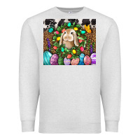 Oatmeal Heather Easter Bunny Tumbler Premium Sweatshirt - BundleAndBundleShop