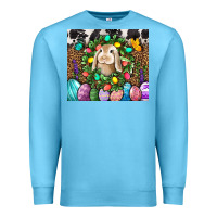 Ocean Blue Easter Bunny Tumbler Premium Sweatshirt - BundleAndBundleShop
