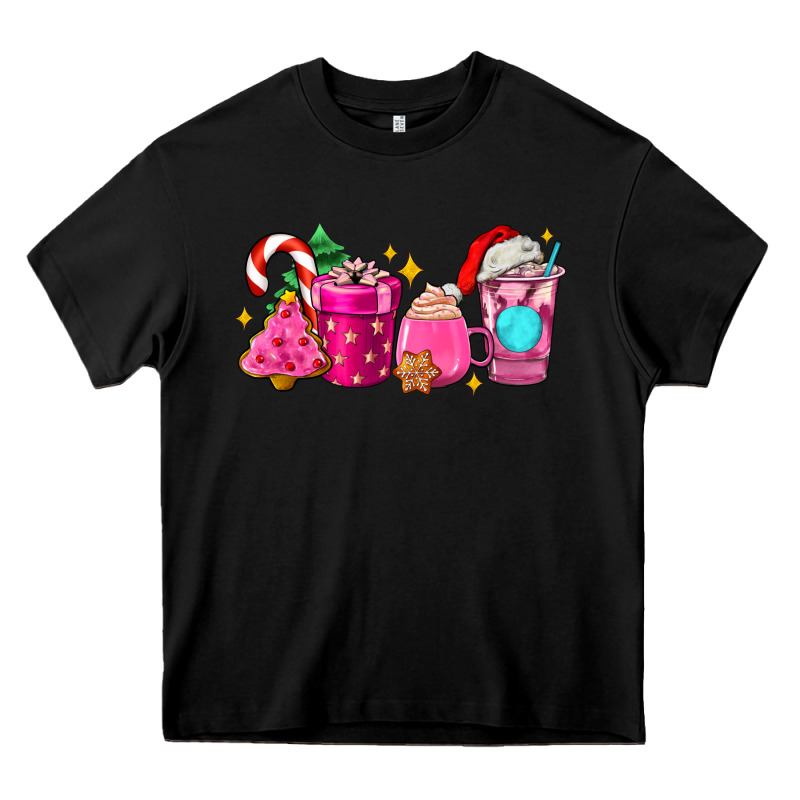 Pink Christmas Coffee Cups Heavy Core Tee by AdoDesignShop | Teevron