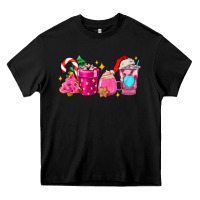 Black pink christmas coffee cups Heavy Core Tee - AdoDesignShop