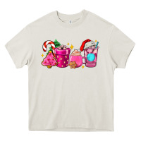 Cream pink christmas coffee cups Heavy Core Tee - AdoDesignShop