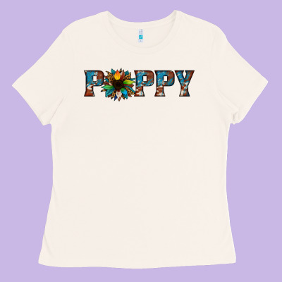 Poppy Cowhide Sunflower Ladies Tee Designed By Jasminsmagicworld