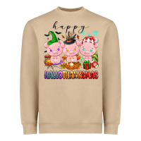 Mushroom happy hallothanksmas pigs Heavyweight Sweatshirt - texasbilliewilder