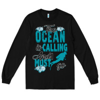Black The Ocean Is Calling Long Sleeve Tee - Bettercallsaul