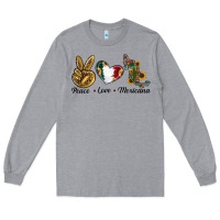 Heather Grey Peace Love Mexicana Long Sleeve Tee - RanaPortraitStore