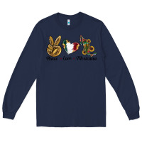 Navy Peace Love Mexicana Long Sleeve Tee - RanaPortraitStore
