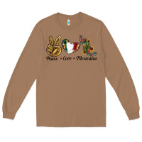 Toasted Coconut Peace Love Mexicana Long Sleeve Tee - RanaPortraitStore