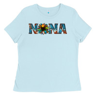 Baby Blue nana cowhide sunflower Ladies Tee - Jasminsmagicworld
