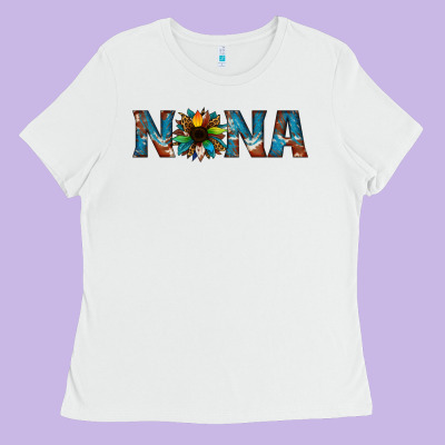 Nana Cowhide Sunflower Ladies Tee Designed By Jasminsmagicworld