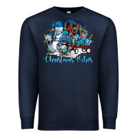 Navy christmas vibes Premium Sweatshirt - FaDigitalArtStudio