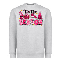 Heather Grey Pink 'tis the season Christmas Heavyweight Sweatshirt - texasbilliewilder